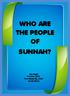 WHO ARE THE PEOPLE OF SUNNAH?