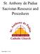 St. Anthony de Padua Sacristan Resource and Procedures