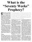 What is the Seventy Weeks Prophecy?
