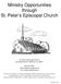 Ministry Opportunities through St. Peter s Episcopal Church
