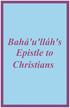 Bahá u lláh s Epistle to Christians