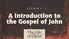 L E S S O N 1. A Introduction to the Gospel of John