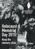 Holocaust Memorial Day 2015: Keep the memory alive