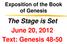 Exposition of the Book of Genesis. The Stage is Set June 20, 2012 Text: Genesis 48-50