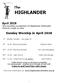 HIGHLANDER. April 2018 The monthly newsletter of Highlands Methodist Church, Leigh on Sea. Sunday Worship in April 2018