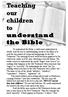 Teaching our children to understand the Bible