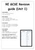 RE GCSE Revision guide (Unit 1)