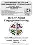 The 138 th Annual Congregational Meeting