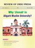 Why 'Jinnah' in. Aligarh Muslim University? REVIEW OF URDU PRESS. Read More