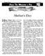 Mother s Day. From The Minister s Pen. Bulletin #1460 May 14, 2017