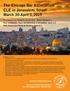 The Chicago Bar Association CLE in Jerusalem, Israel March 30-April 5, 2019