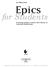 An Offprint from. Epics. for Students. Presenting Analysis, Context, and Criticism on Commonly Studied Epics