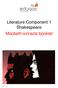 Literature Component 1 Shakespeare Macbeth extracts booklet