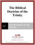 The Biblical Doctrine of the Trinity