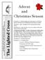 The Lighted Cross. Advent and. Christmas Season. December 2012