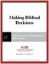 Making Biblical Decisions