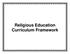 Religious Education Curriculum Framework