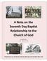 A Note on the Seventh Day Baptist Relationship to the Church of God