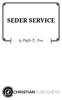 SEDER SERVICE. by Phyllis E. Price