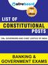 List of Constitutional Posts - CMs Governors and CJI. Free static GK e-book
