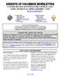 KNIGHTS of COLUMBUS NEWSLETTER FATHER NICHOLAS RAUSCH OSB COUNCIL 1643 SAINT FRANCIS of ASSISI ASSEMBLY 1183