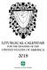 LITURGICAL CALENDAR FOR THE DIOCESES OF THE UNITED STATES OF AMERICA