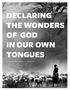 DECLARING THE WONDERS OF GOD IN OUR OWN TONGUES