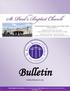 Bulletin. Sunday, February 16, 2014 THE CHURCH ON THE HILL, NEAR THE CROSS, IN THE WORD, AND ON THE MOVE FOR CHRIST. MATTHEW 5:14