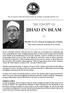 Jihad in Islam. The Concept of. Shaykh Prof Dr Ahmad Muhammad al-tayyeb. The UK Branch of the World Association for Al-Azhar Graduates (WAAG UK)