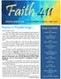 Faith 411 MONTHLY NEWSLETTER FAITH COMMUNITY CHURCH JUNE Pastor s Ponderings...