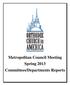 Metropolitan Council Meeting Spring 2013 Committees/Departments Reports