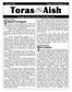 Masei 5765 Volume XII Number 47 Toras Aish Thoughts From Across the Torah Spectrum