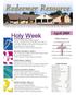 The monthly newsletter of Redeemer Lutheran Church-Rochester, Minnesota