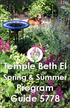 Temple Beth El. Spring & Summer. Program Guide 5778