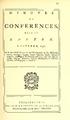 MINUTES CONFERENCES, A N, PHILADELPHIA: HELD AT. With the Chief Sachems and Warriors of the Mohawks, In OCTOBER, 1758,