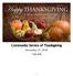 Community Service of Thanksgiving. November 21, :00 PM
