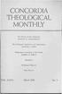 CONCORDIA THEOLOGICAL MONTHLY