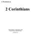 A Workbook on. 2 Corinthians. Adult Workbook - Third Quarter 2018 Forum Terrace Church of Christ. by Daniel R. Vess