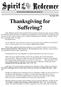 Thanksgiving for Suffering?