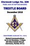 Clermont Lodge No Free and Accepted Masons TRESTLE BOARD. December Chartered January 21, 1914