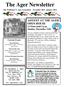 The Ager Newsletter. ADVENT AT THE AGER OPEN HOUSE 12 Noon until 3 p.m. Sunday, December 11th. Current Events