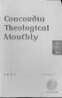Concollaia Theological Monthly