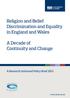 Religion and Belief Discrimination and Equality in England and Wales