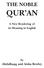 THE NOBLE QUR AN A New Rendering of its Meaning in English Abdalhaqq and Aisha Bewley