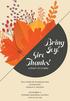 Joy! Give Thanks! A FEAST OF HYMNS WILL THERE BE THANKSGIVING IN PARADISE? DWIGHT K. NELSON - NOVEMBER 17 PIONEER MEMORIAL CHURCH 9:00 & 11:45 AM