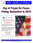 Our Lady of Peace. day of prayer for peace on Friday, September 9 th West 38th Street, Erie, PA 16506