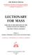 THE ROMAN MISSAL RESTORED BY DECREE OF THE SECOND ECUMENICAL COUNCIL OF THE VATICAN AND PROMULGATED BY AUTHORITY OF POPE PAUL VI LECTIONARY FOR MASS F
