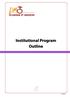 Institutional Program Outline