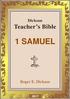 1 SAMUEL. Teacher s Bible. Dickson. Roger E. Dickson. 1 Dickson Teacher s Bible. 1 Samuel