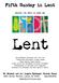 Fifth Sunday in Lent. March 13, 2016 at 9:45 am. Lent